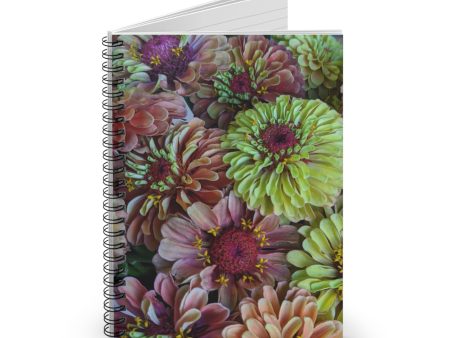 Spiral Notebook - Ruled Line - Lime Red Zinnias Online Hot Sale