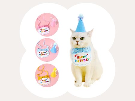 Pet Birthday Party Bib and Hat Fashion