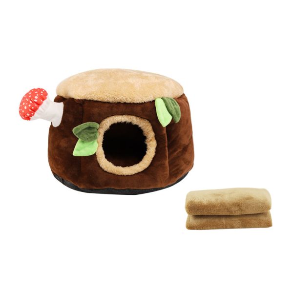 Stump and Red Mushroom Cat Bed Online Sale