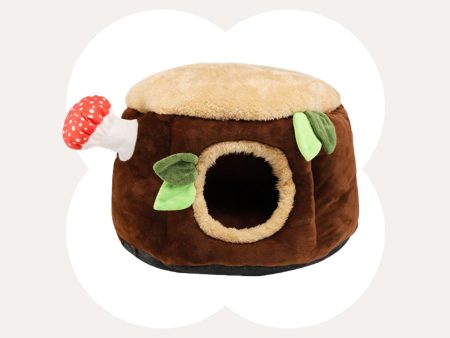 Stump and Red Mushroom Cat Bed Online Sale