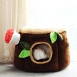 Stump and Red Mushroom Cat Bed Online Sale