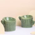 Cactus Shaped Cat Bowl on Sale