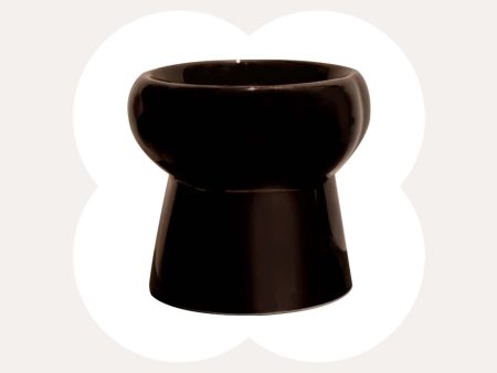 Black Ceramic Cat Bowl-For Round Faces For Discount