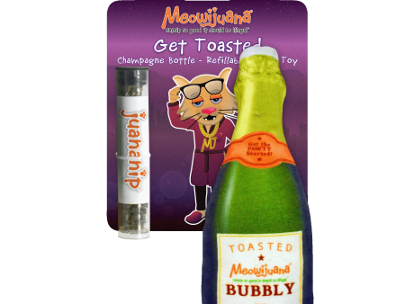 Get Toasted Champagne Bottle Refillable Cat Toy on Sale