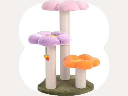 Three Flower Cat Tree Online now