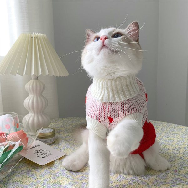 Strawberry Heart Cat Sweater Supply